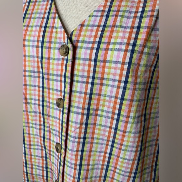 3/$20 A.N.A. A New Approach Women's Short Sleeve Multi Gingham Shirt NWT Small - Picture 4 of 13